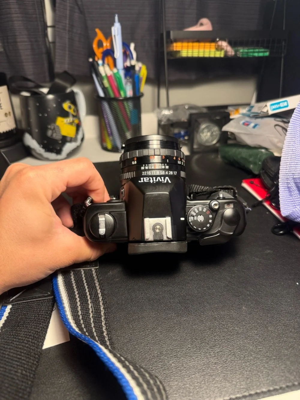 Vivitar V3800N 35mm SLR Camera in Black with Case and Accessories